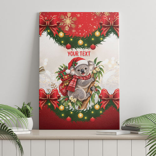 Personalised Koala Australia Christmas Canvas Wall Art Koa-la-la-la-la Xmas Bows