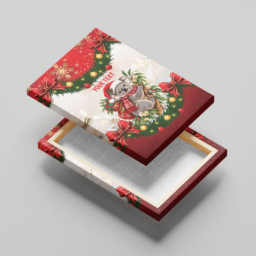 Personalised Koala Australia Christmas Canvas Wall Art Koa-la-la-la-la Xmas Bows