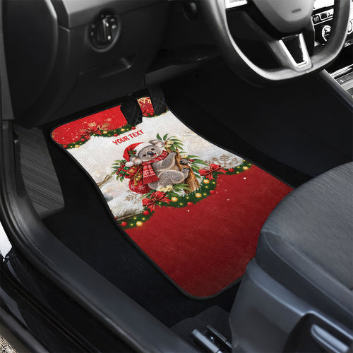 Personalised Koala Australia Christmas Car Mats Koa-la-la-la-la Xmas Bows