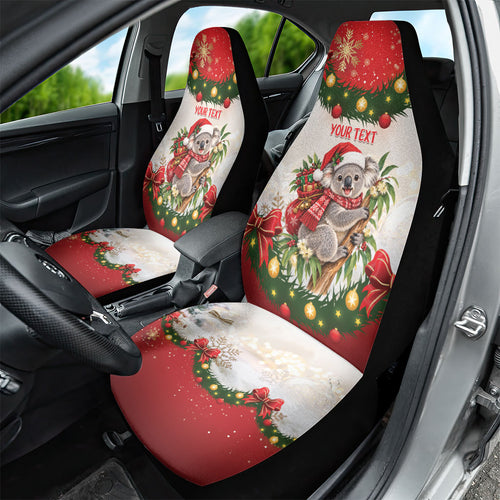 Personalised Koala Australia Christmas Car Seat Cover Koa-la-la-la-la Xmas Bows
