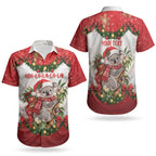 Personalised Koala Australia Christmas Couples Matching Puletasi and Hawaiian Shirt Koa-la-la-la-la Xmas Bows