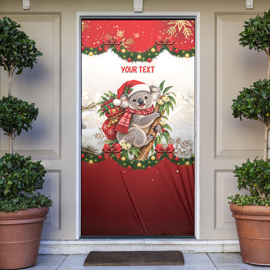 Personalised Koala Australia Christmas Door Cover Koa-la-la-la-la Xmas Bows