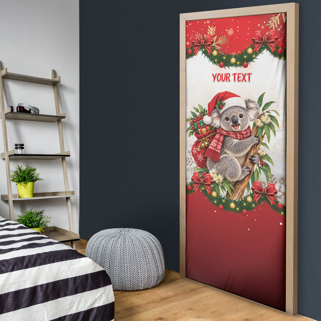Personalised Koala Australia Christmas Door Cover Koa-la-la-la-la Xmas Bows