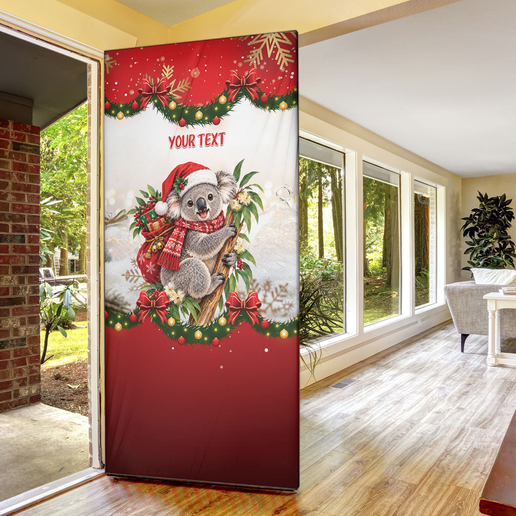 Personalised Koala Australia Christmas Door Cover Koa-la-la-la-la Xmas Bows
