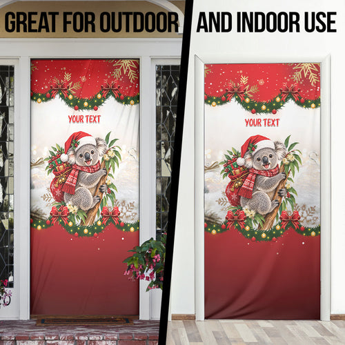 Personalised Koala Australia Christmas Door Cover Koa-la-la-la-la Xmas Bows