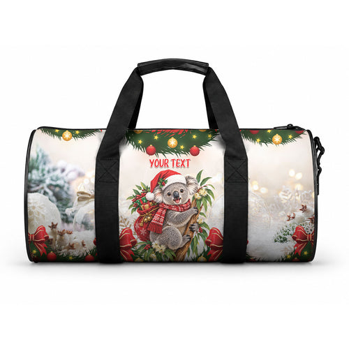 Personalised Koala Australia Christmas Duffle Bag Koa-la-la-la-la Xmas Bows