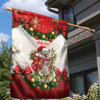 Personalised Koala Australia Christmas Garden Flag Koa-la-la-la-la Xmas Bows