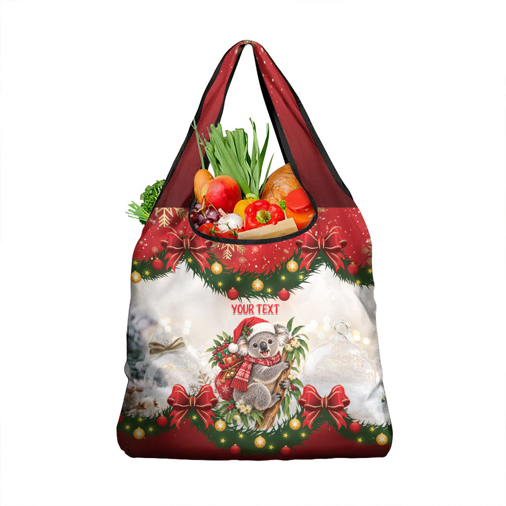 Personalised Koala Australia Christmas Grocery Bag Koa-la-la-la-la Xmas Bows