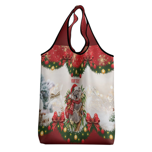 Personalised Koala Australia Christmas Grocery Bag Koa-la-la-la-la Xmas Bows
