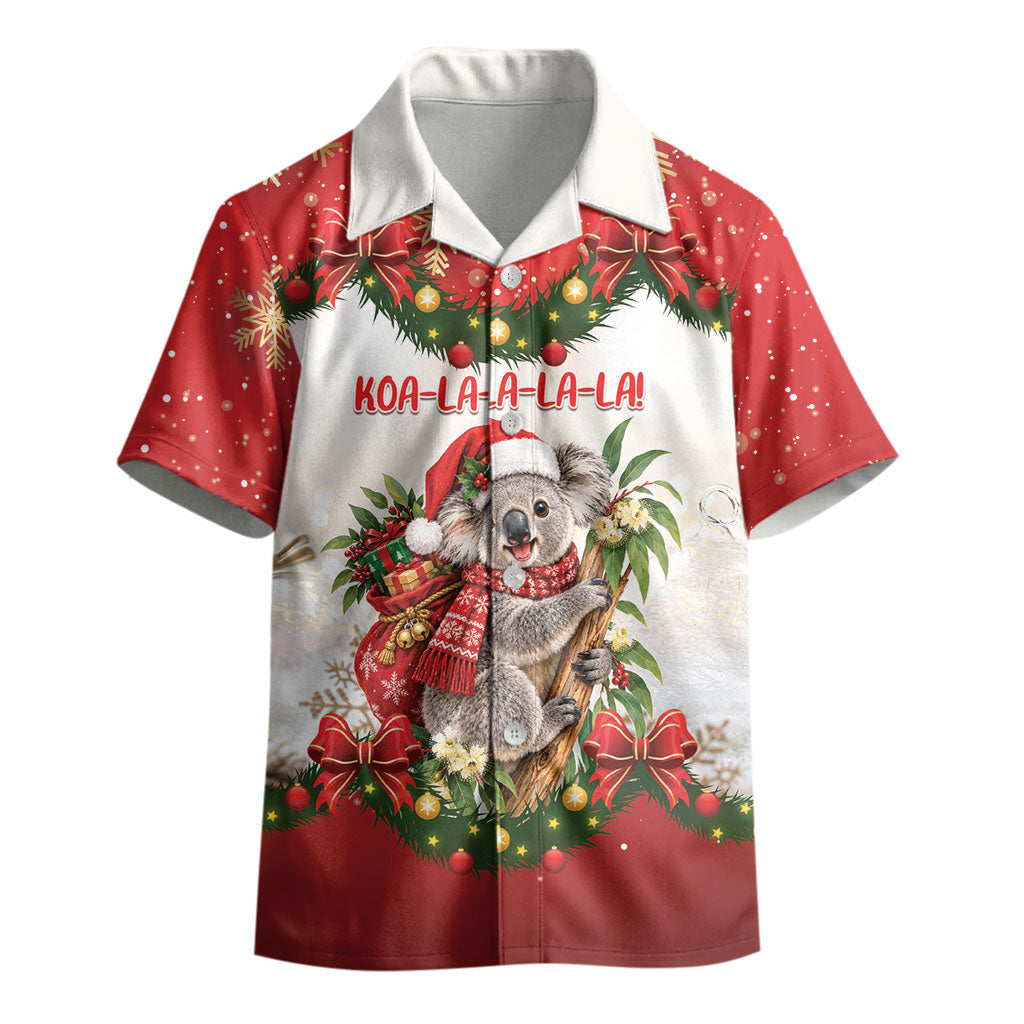 Personalised Koala Australia Christmas Kid Hawaiian Shirt Koa-la-la-la-la Xmas Bows