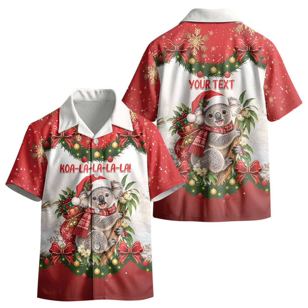 Personalised Koala Australia Christmas Kid Hawaiian Shirt Koa-la-la-la-la Xmas Bows