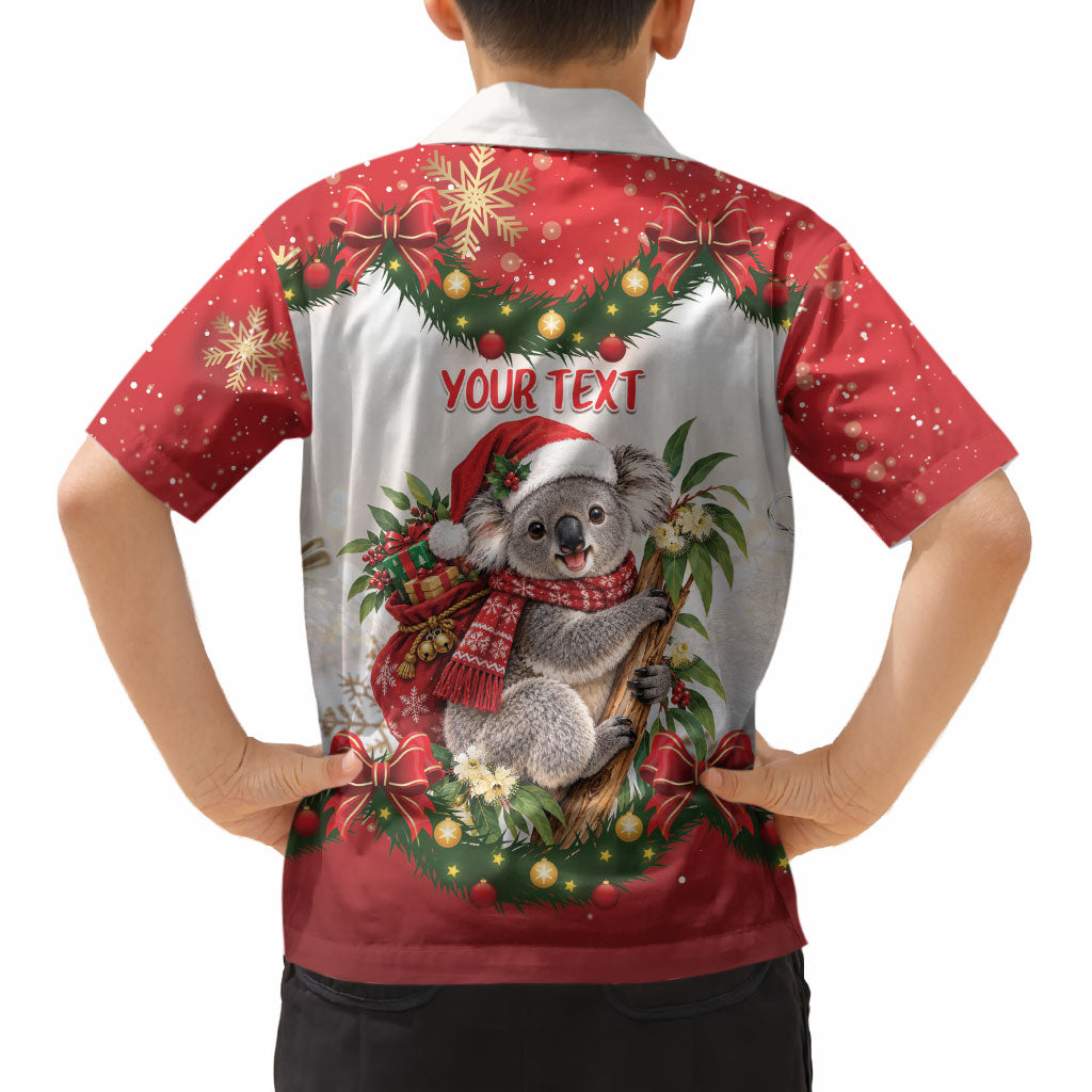 Personalised Koala Australia Christmas Kid Hawaiian Shirt Koa-la-la-la-la Xmas Bows