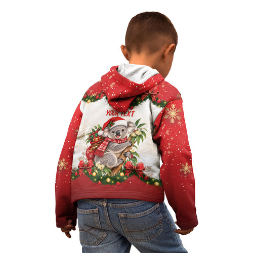 Personalised Koala Australia Christmas Kid Hoodie Koa-la-la-la-la Xmas Bows