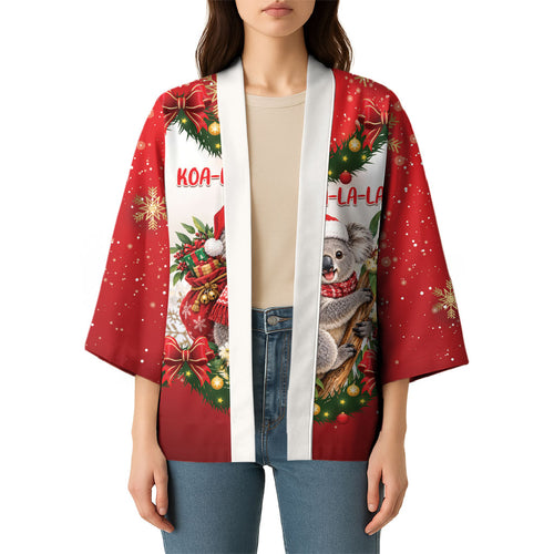 Personalised Koala Australia Christmas Kimono Koa-la-la-la-la Xmas Bows