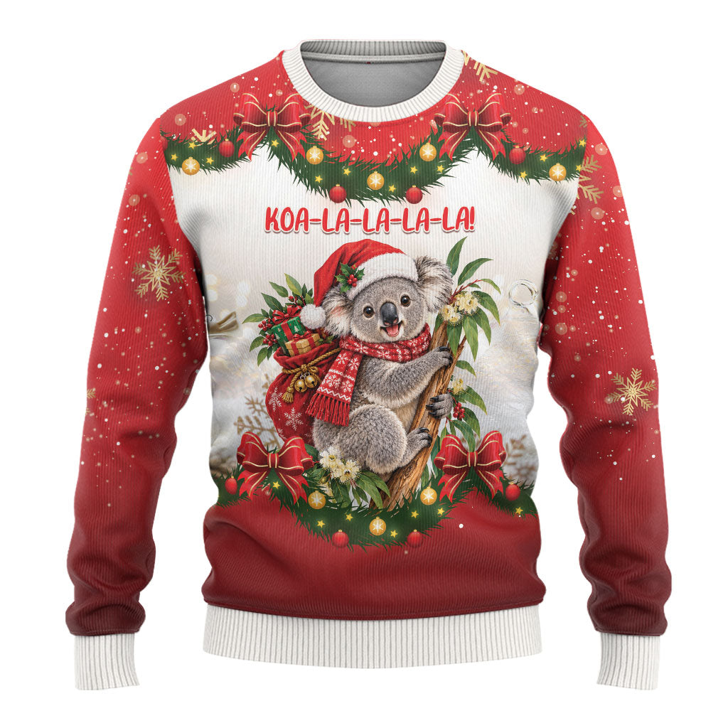 Personalised Koala Australia Christmas Ugly Christmas Sweater Koa-la-la-la-la Xmas Bows