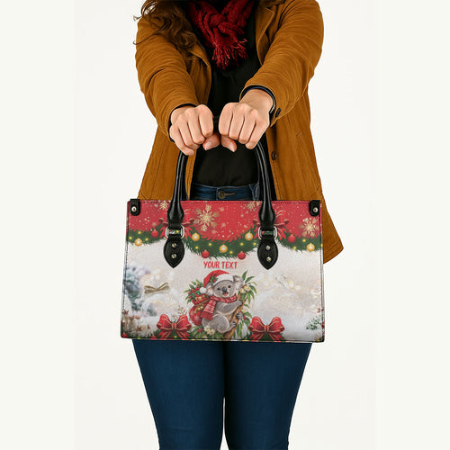 Personalised Koala Australia Christmas Leather Bag Koa-la-la-la-la Xmas Bows