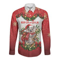 Personalised Koala Australia Christmas Long Sleeve Button Shirt Koa-la-la-la-la Xmas Bows