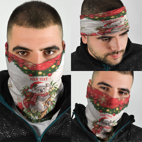 Personalised Koala Australia Christmas Neck Gaiter Koa-la-la-la-la Xmas Bows