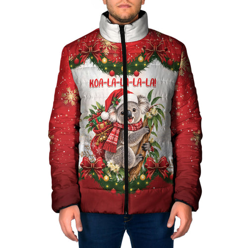 Personalised Koala Australia Christmas Padded Jacket Koa-la-la-la-la Xmas Bows