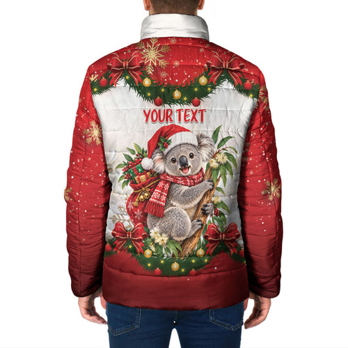 Personalised Koala Australia Christmas Padded Jacket Koa-la-la-la-la Xmas Bows