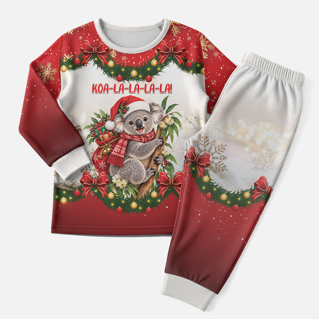 Personalised Koala Australia Christmas Pajama Set Koa-la-la-la-la Xmas Bows