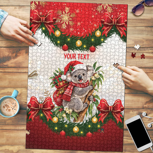 Personalised Koala Australia Christmas Puzzle Koa-la-la-la-la Xmas Bows