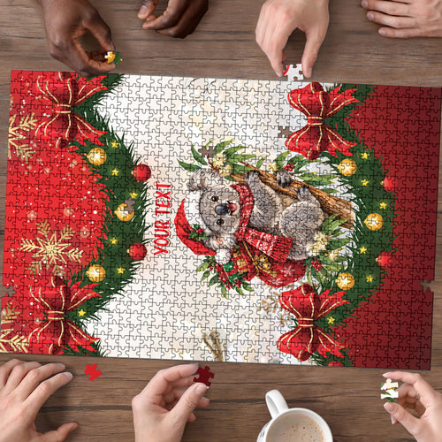 Personalised Koala Australia Christmas Puzzle Koa-la-la-la-la Xmas Bows
