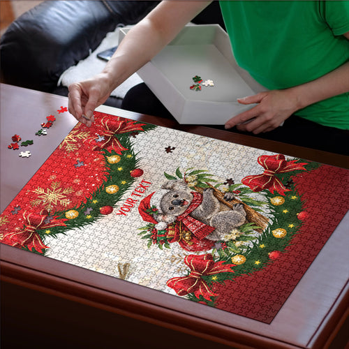 Personalised Koala Australia Christmas Puzzle Koa-la-la-la-la Xmas Bows