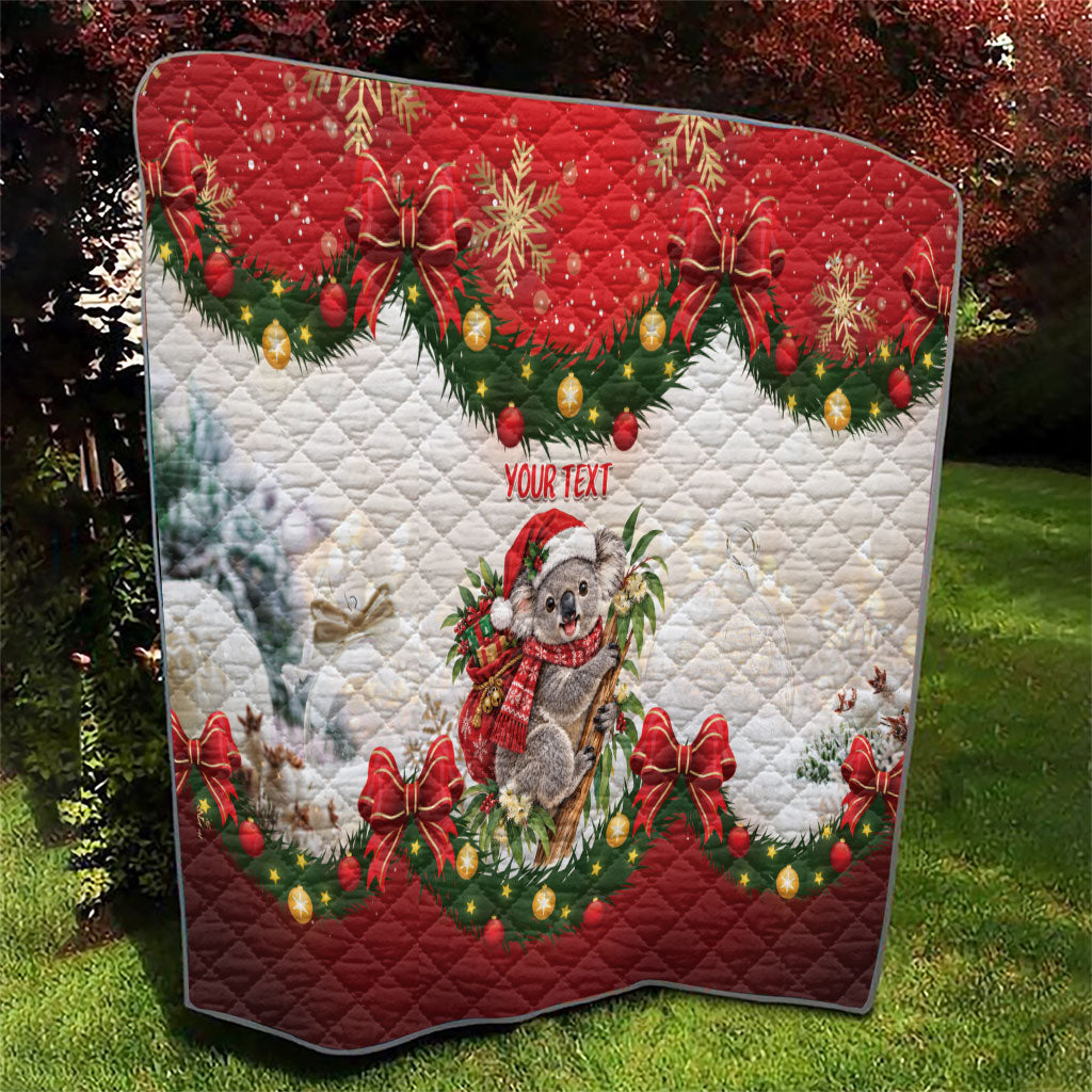 Personalised Koala Australia Christmas Quilt Koa-la-la-la-la Xmas Bows