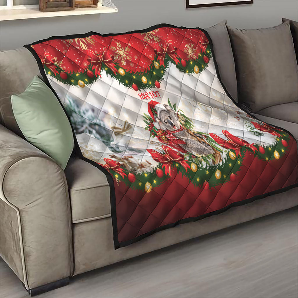 Personalised Koala Australia Christmas Quilt Koa-la-la-la-la Xmas Bows