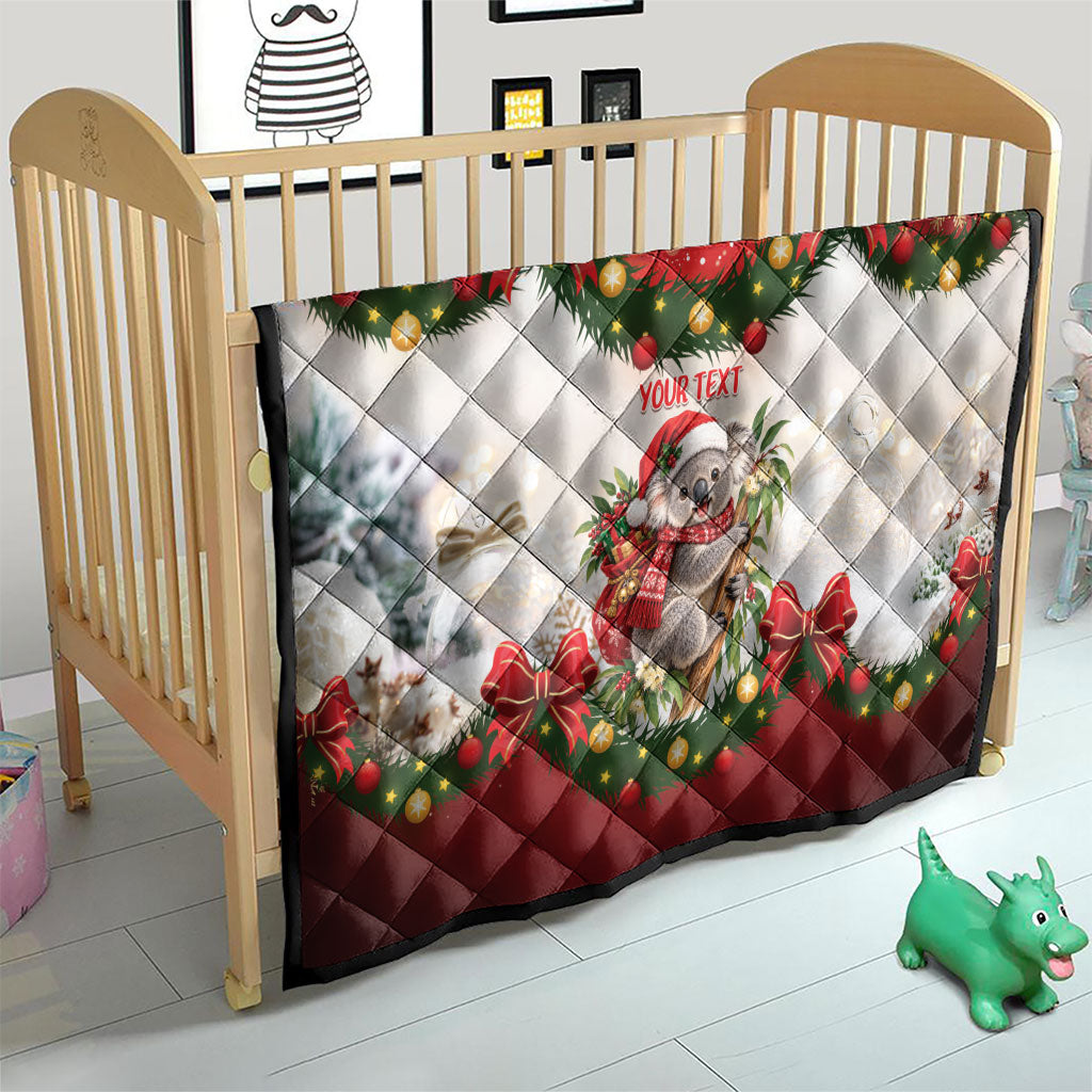 Personalised Koala Australia Christmas Quilt Koa-la-la-la-la Xmas Bows
