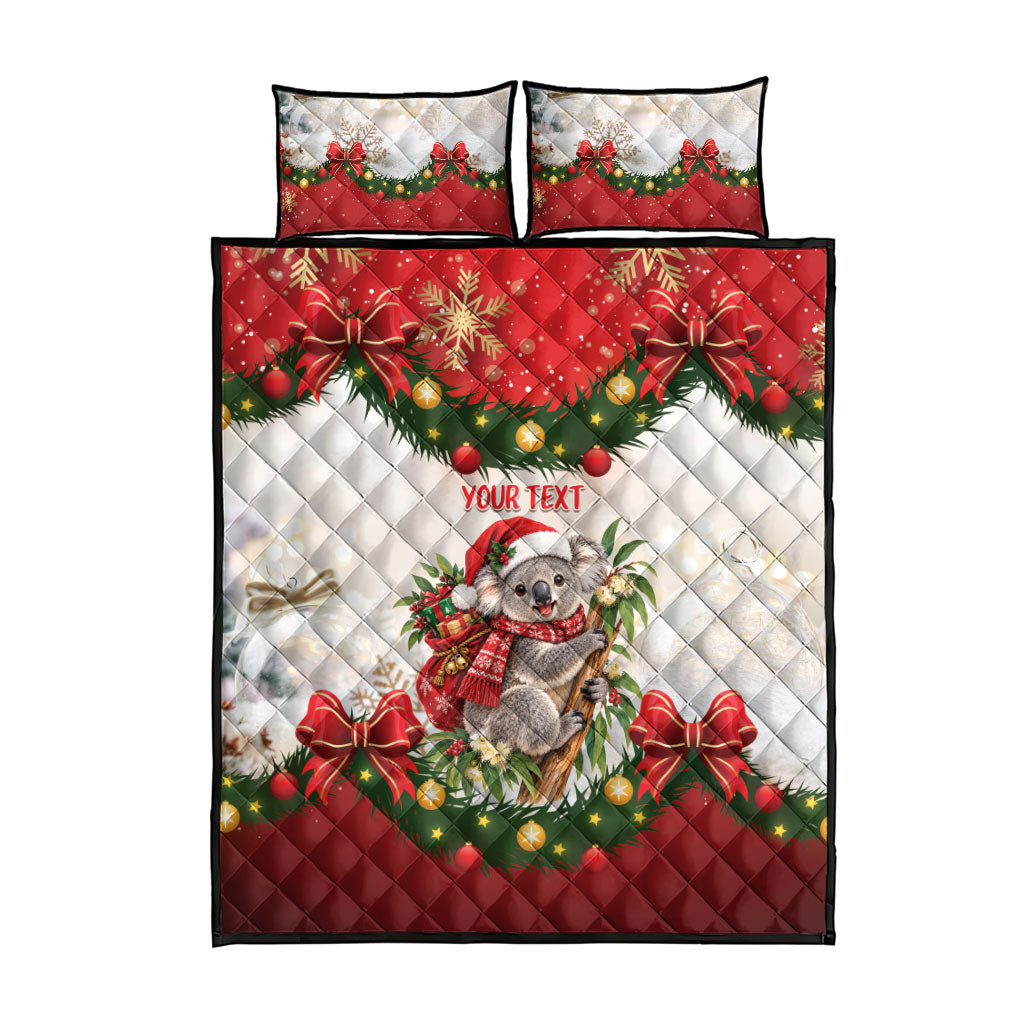 Personalised Koala Australia Christmas Quilt Bed Set Koa-la-la-la-la Xmas Bows