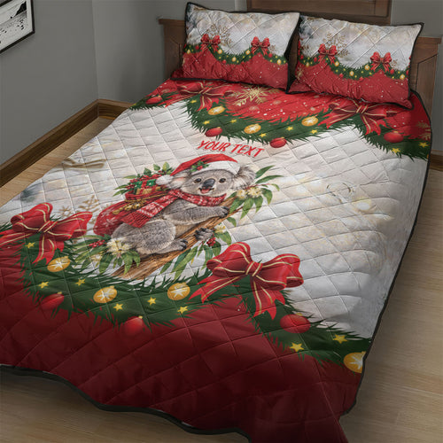 Personalised Koala Australia Christmas Quilt Bed Set Koa-la-la-la-la Xmas Bows