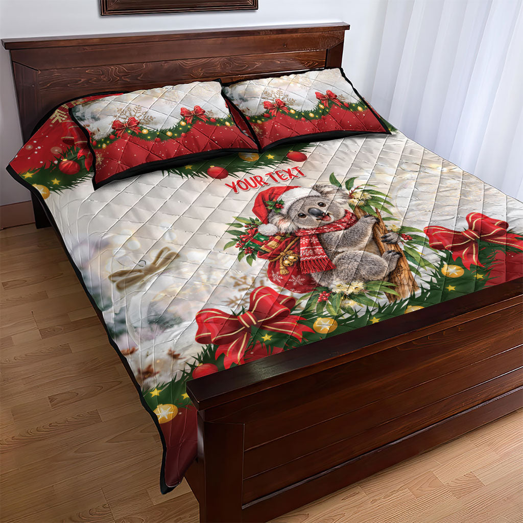 Personalised Koala Australia Christmas Quilt Bed Set Koa-la-la-la-la Xmas Bows