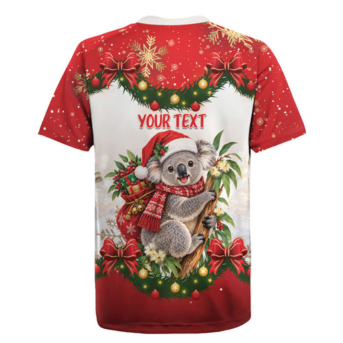 Personalised Koala Australia Christmas Rugby Jersey Koa-la-la-la-la Xmas Bows