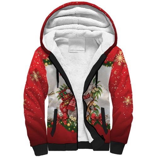 Personalised Koala Australia Christmas Sherpa Hoodie Koa-la-la-la-la Xmas Bows