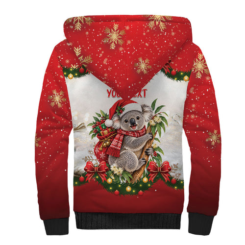Personalised Koala Australia Christmas Sherpa Hoodie Koa-la-la-la-la Xmas Bows
