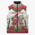 Personalised Koala Australia Christmas Sleeveless Puffer Jacket Koa-la-la-la-la Xmas Bows