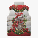 Personalised Koala Australia Christmas Sleeveless Puffer Jacket Koa-la-la-la-la Xmas Bows