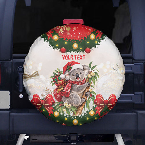 Personalised Koala Australia Christmas Spare Tire Cover Koa-la-la-la-la Xmas Bows