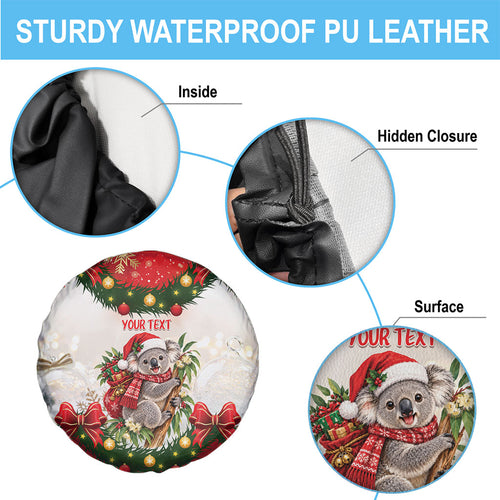 Personalised Koala Australia Christmas Spare Tire Cover Koa-la-la-la-la Xmas Bows