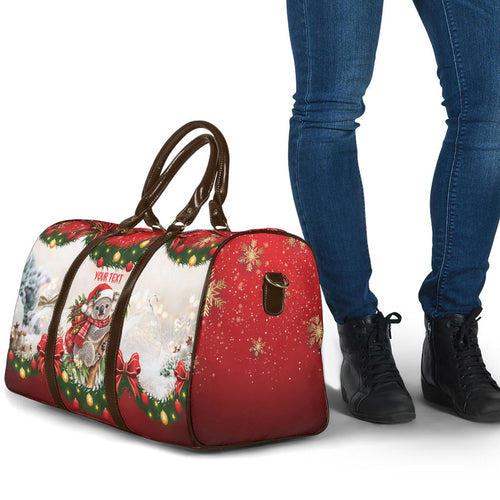 Personalised Koala Australia Christmas Travel Bag Koa-la-la-la-la Xmas Bows