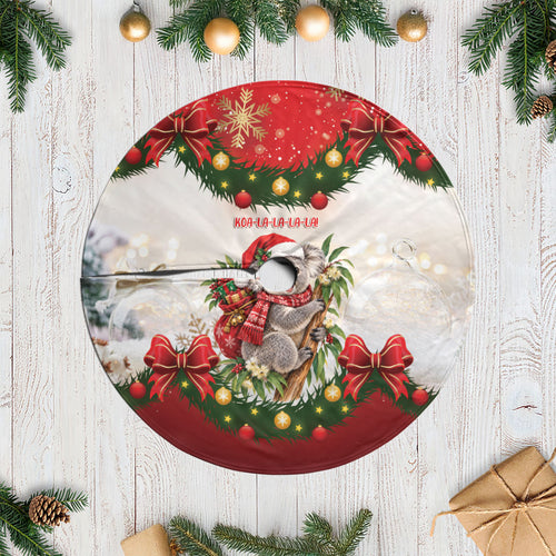 Koala Australia Christmas Tree Skirt Koa-la-la-la-la Xmas Bows