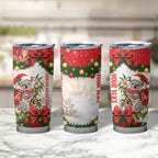Personalised Koala Australia Christmas Tumbler Cup Koa-la-la-la-la Xmas Bows