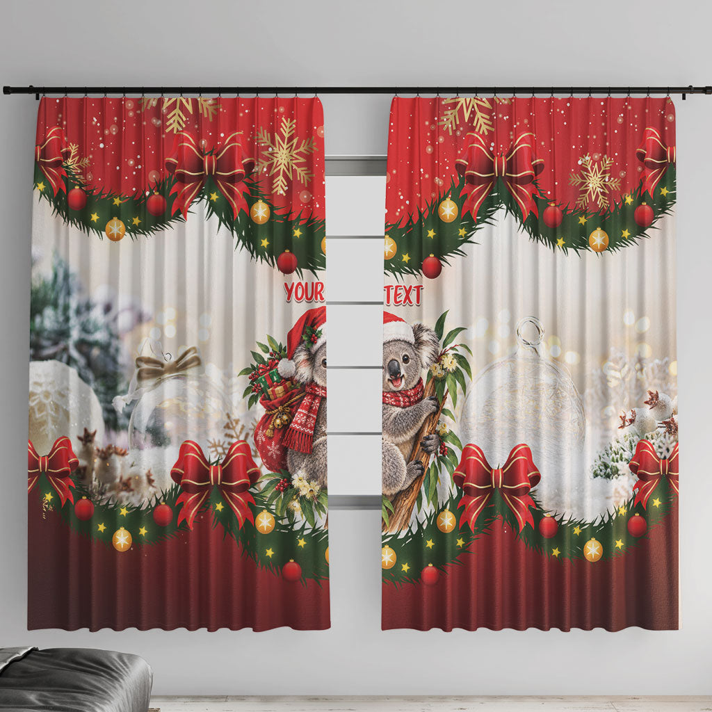 Personalised Koala Australia Christmas Window Curtain Koa-la-la-la-la Xmas Bows