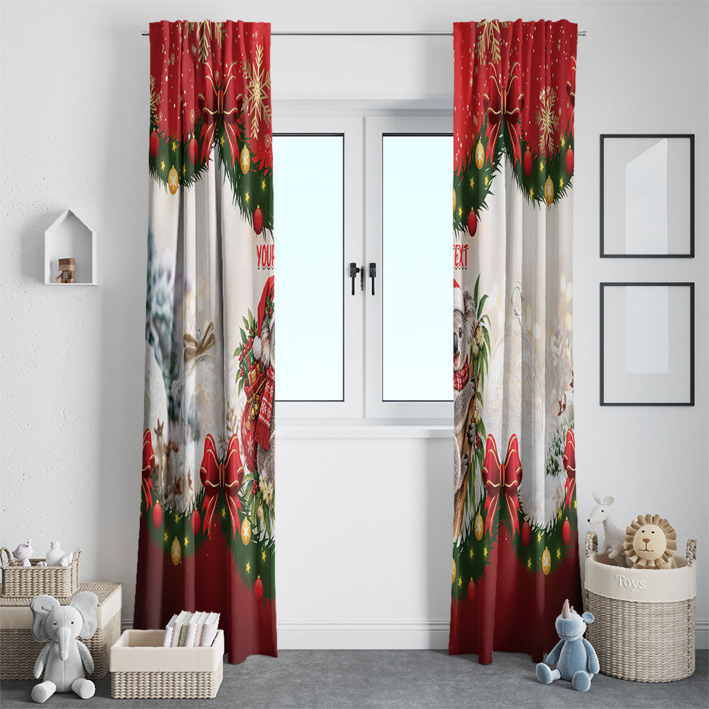 Personalised Koala Australia Christmas Window Curtain Koa-la-la-la-la Xmas Bows
