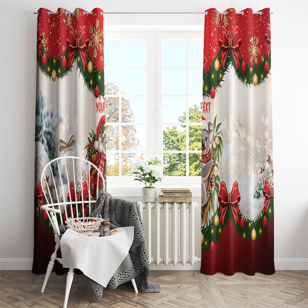 Personalised Koala Australia Christmas Window Curtain Koa-la-la-la-la Xmas Bows