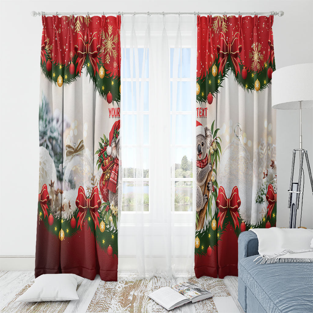 Personalised Koala Australia Christmas Window Curtain Koa-la-la-la-la Xmas Bows