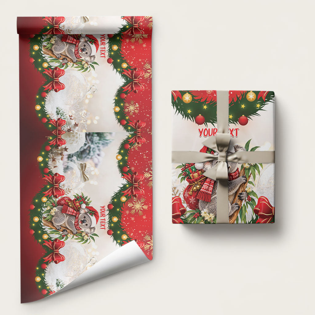 Personalised Koala Australia Christmas Wrapping Paper Koa-la-la-la-la Xmas Bows