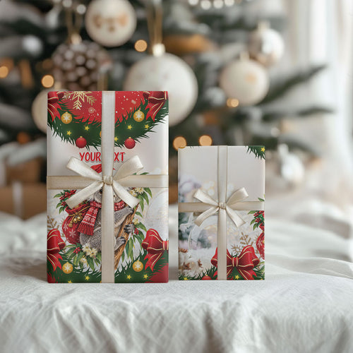 Personalised Koala Australia Christmas Wrapping Paper Koa-la-la-la-la Xmas Bows